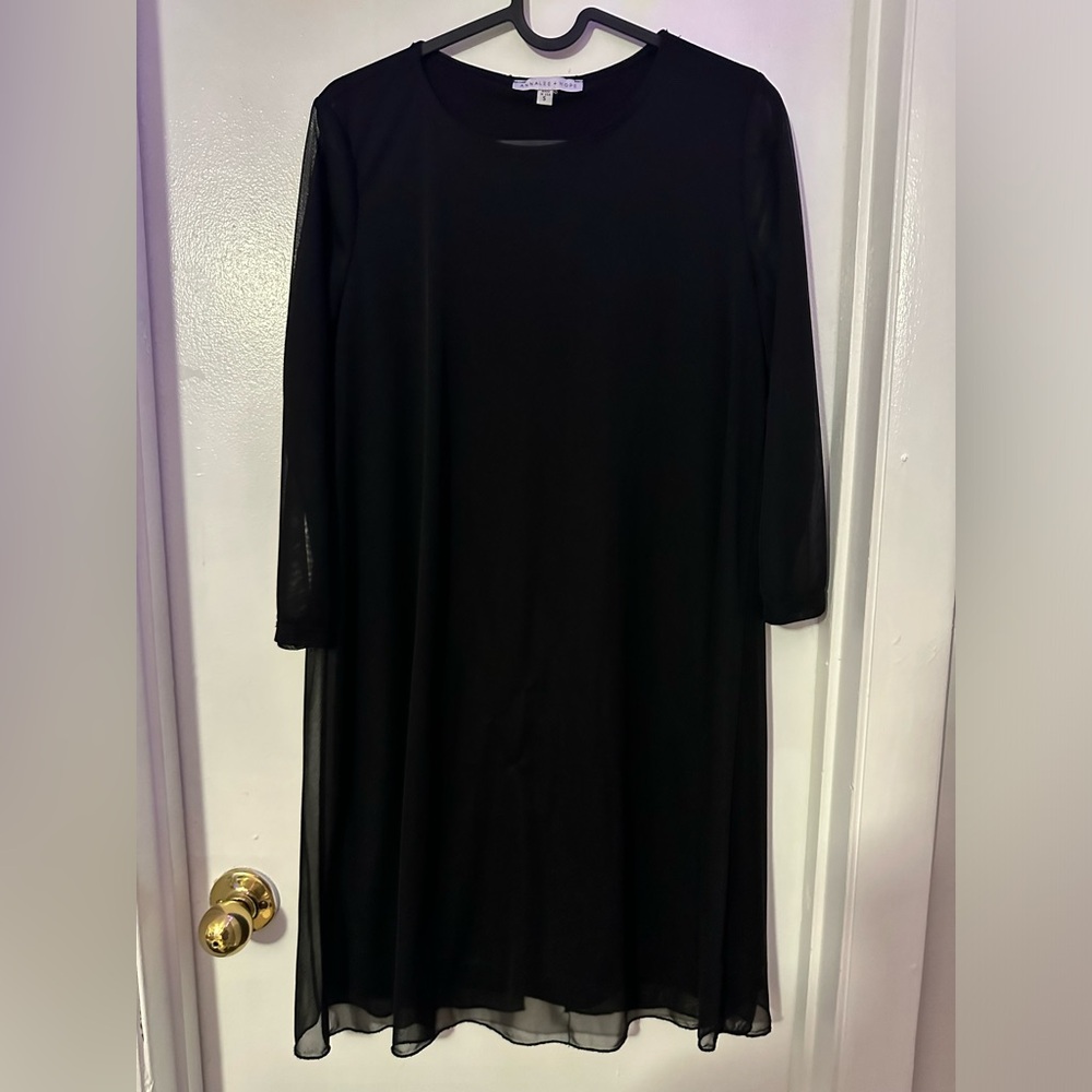 Black Fitted Dress Sheer Cover